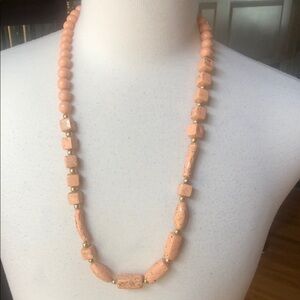 Elegant Peach Beaded Necklace